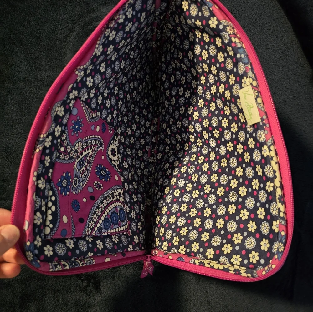 Vera Bradley Portfolio Laptop Tablet Sleeve Zip Cover Case Bag Pink Paisley